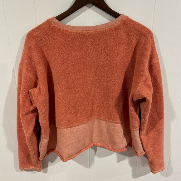FITIGUES VTG crewneck sweatshirt orange rough edge cropped made in USA - Picture 2 of 5